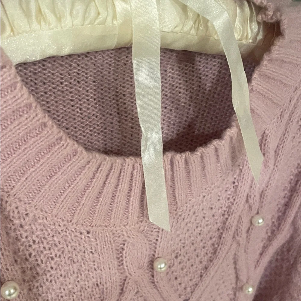 Pink Knit Sweater Dress - Picture 2 of 9